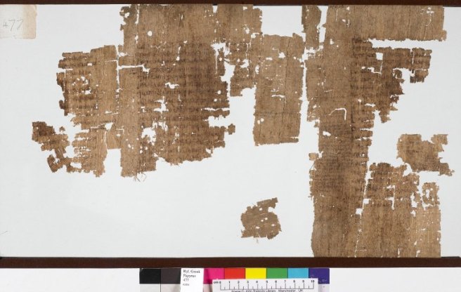 Greek papyrus 477 John Rylands Divinatio in Caecilium recto