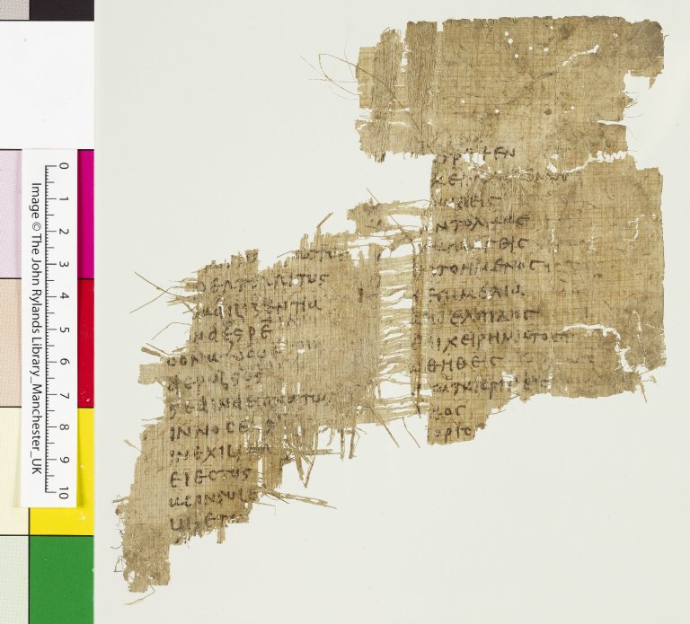 Greek papyrus 61 John Rylands Cicero In Catilinam vocab list papyrus ...
