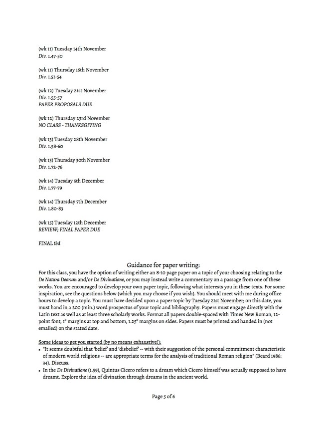 CL 351 syllabus Cicero De Nat Deor De Div p5